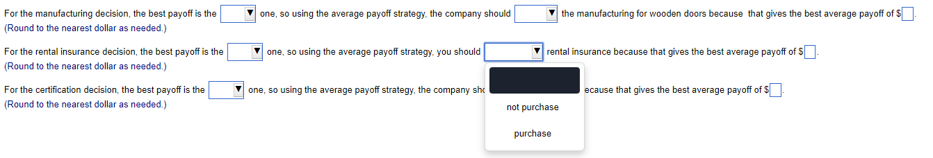 wooden doors because that gives the best average payoff of $ (Round