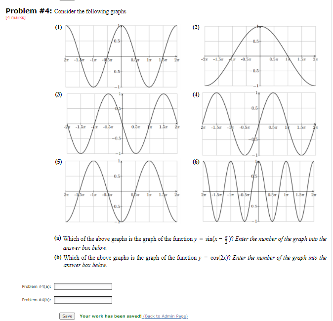  Problem #4: Consider the following graphs [4 marks] (1) (2) 0.5