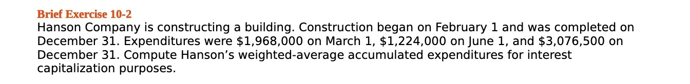 . Construction began on February I and was completed on December 31