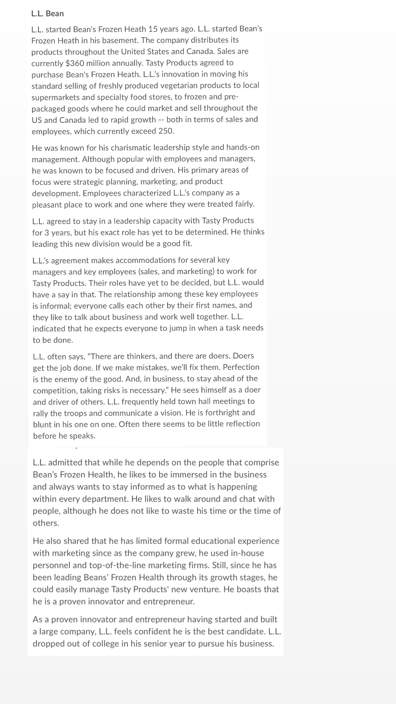 you will demonstrate an understanding of management and leadership. You will be