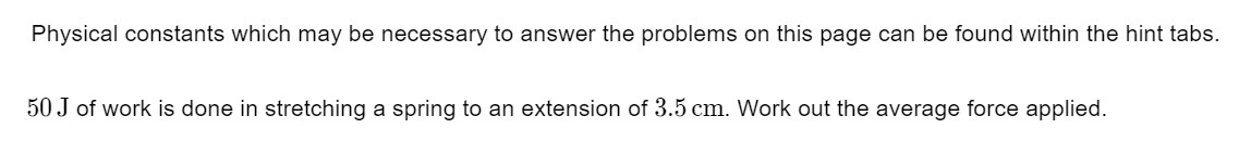  Physical constants which may be necessary to answer the problems on