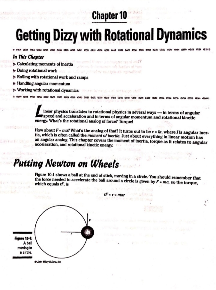  Chapter 10 Getting Dizzy with Rotational Dynamics In This Chapter Calculating