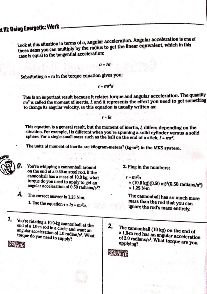 circle is given by F = ma, so the torque, which equals