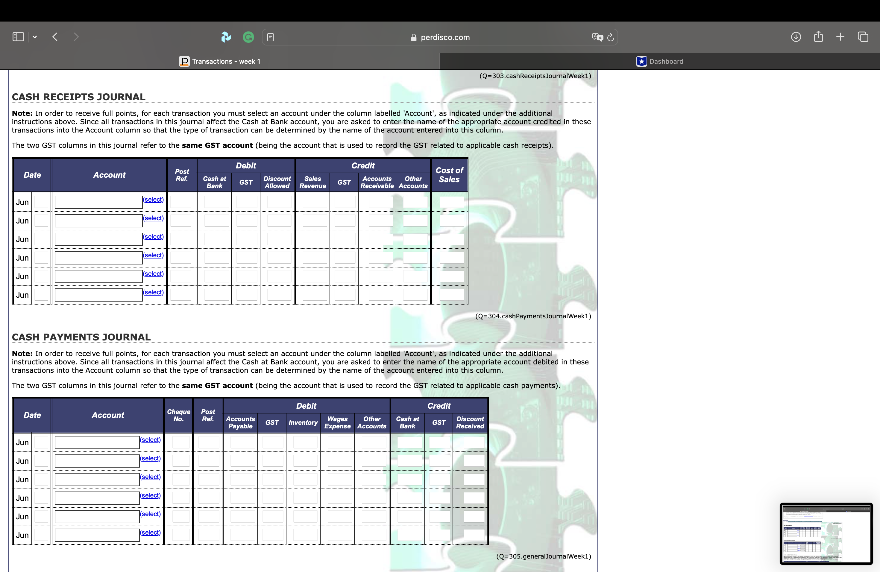 ready to begin the first step in the accounting cycle, recording transactions.