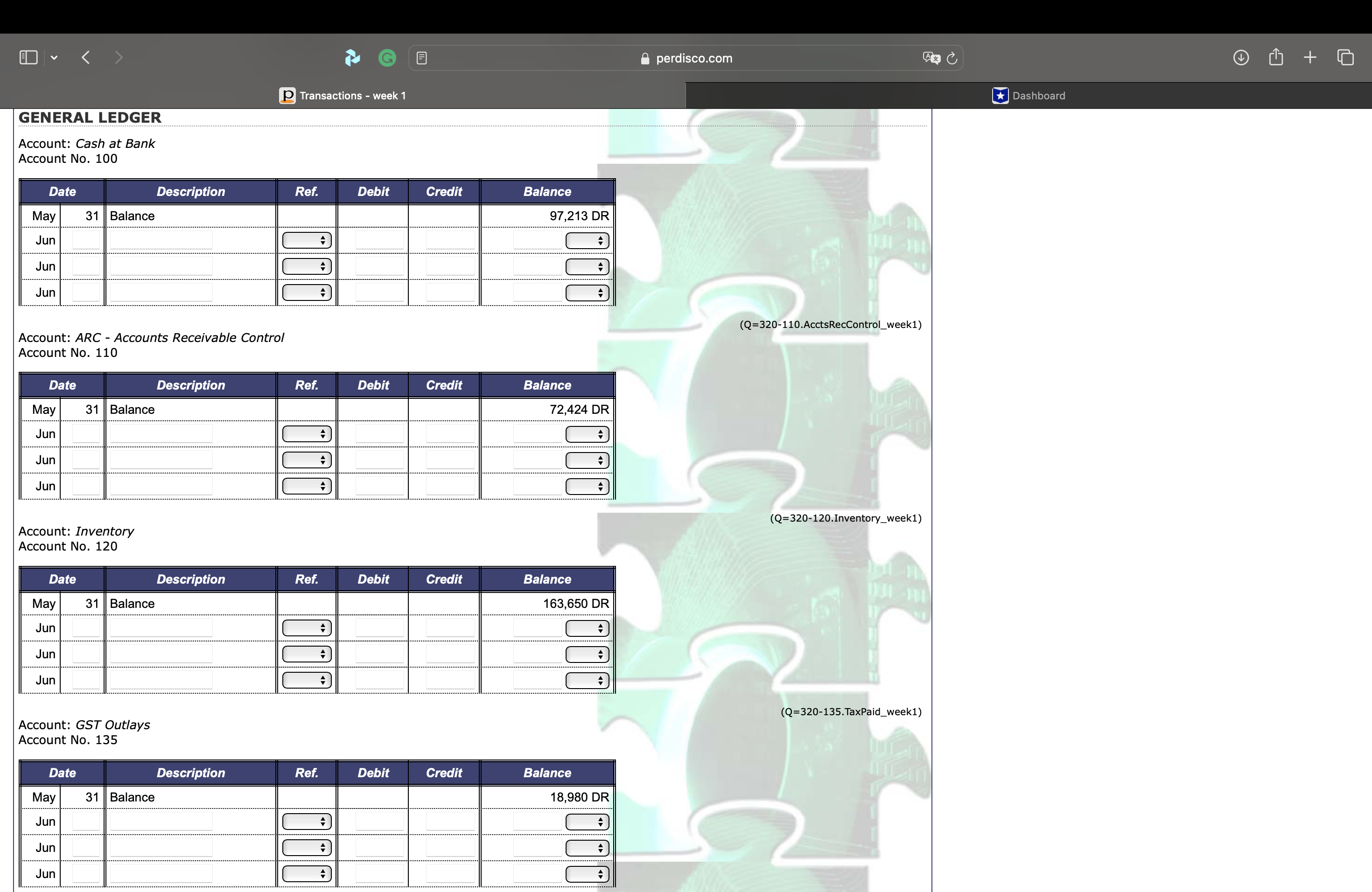 journals and post the appropriate entries to the ledger accounts. The following