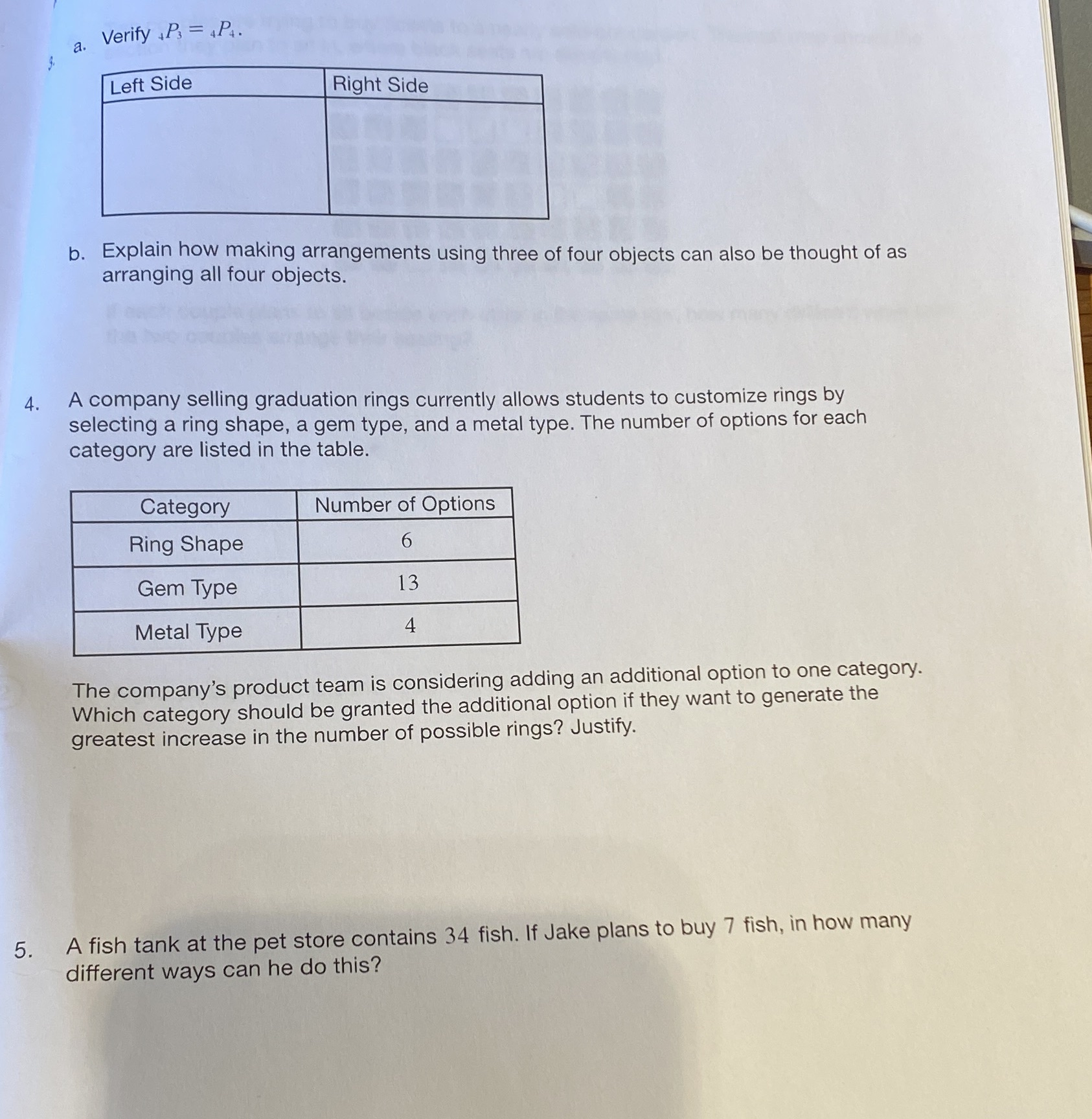 math 30-1 # 3-4-5Permutations and combinations Verify + P3 = 4PA.