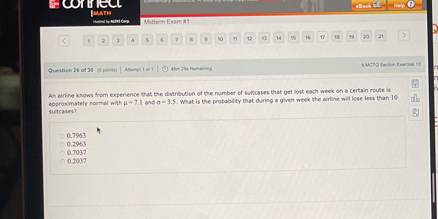Help IMATH nostedby carp. 4 3 2 I Midterm Exam #1 8