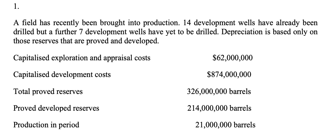production. 14 development wells have already been drilled but a further 7