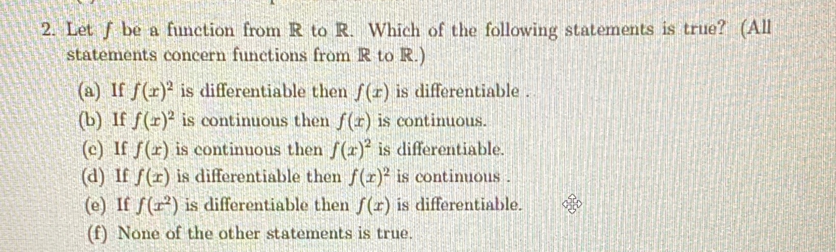 of the following statements is true? (All statements concern functions from R