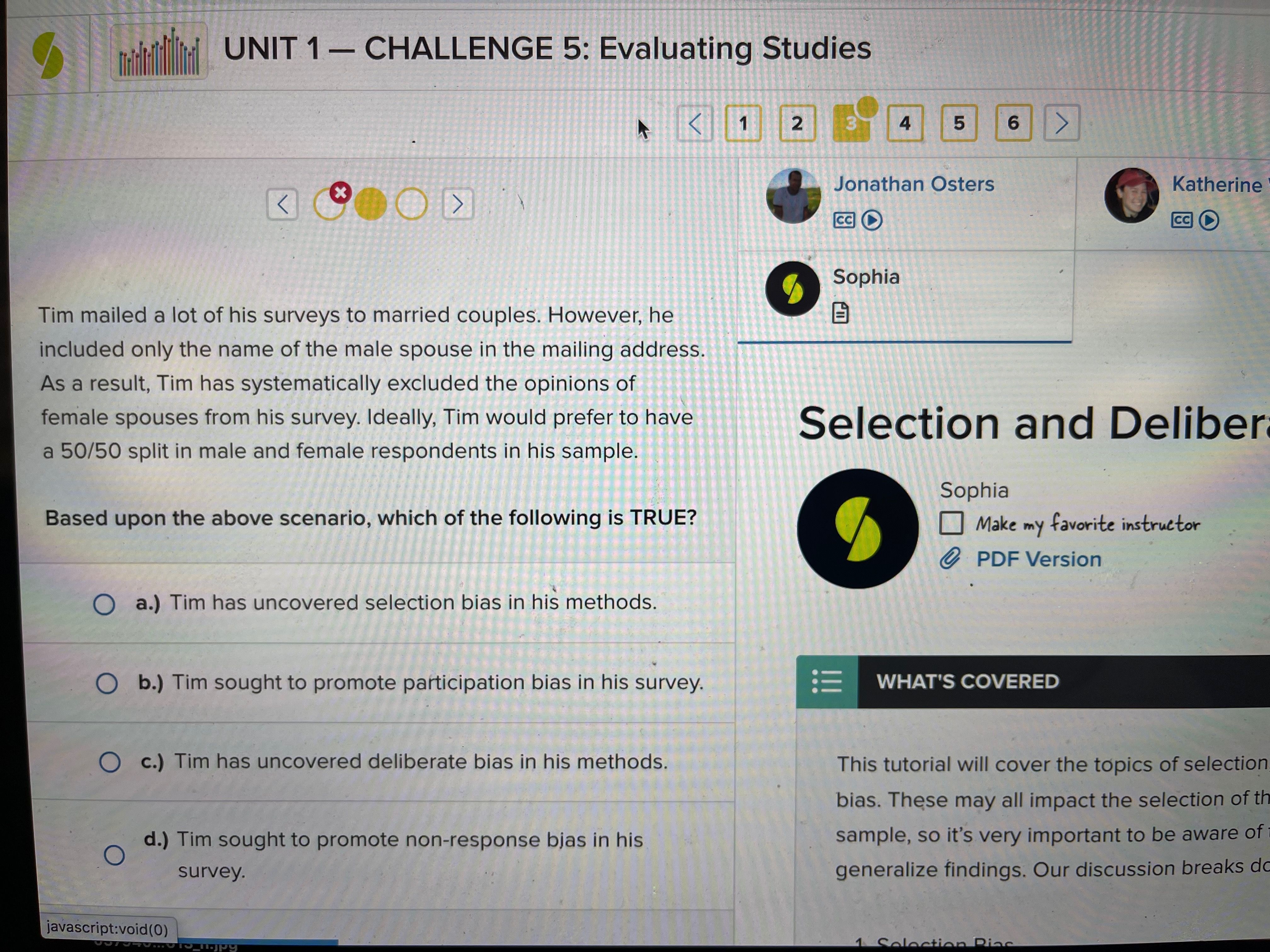 UNIT 1- CHALLENGE 5: Evaluating Studies 4 6 1 2 3