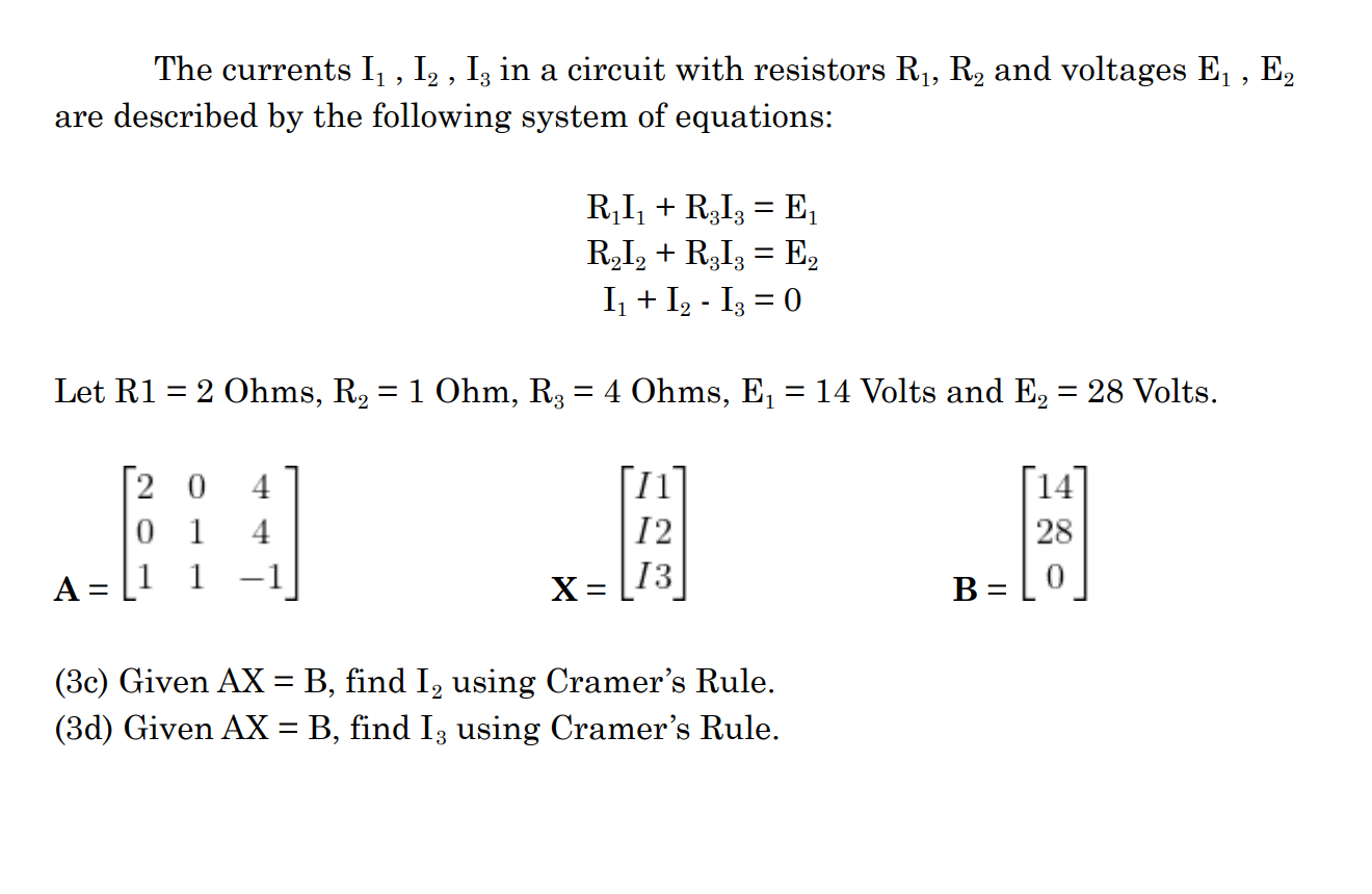 a circuit with resistors R1, R2 and voltages E1 , E2 are