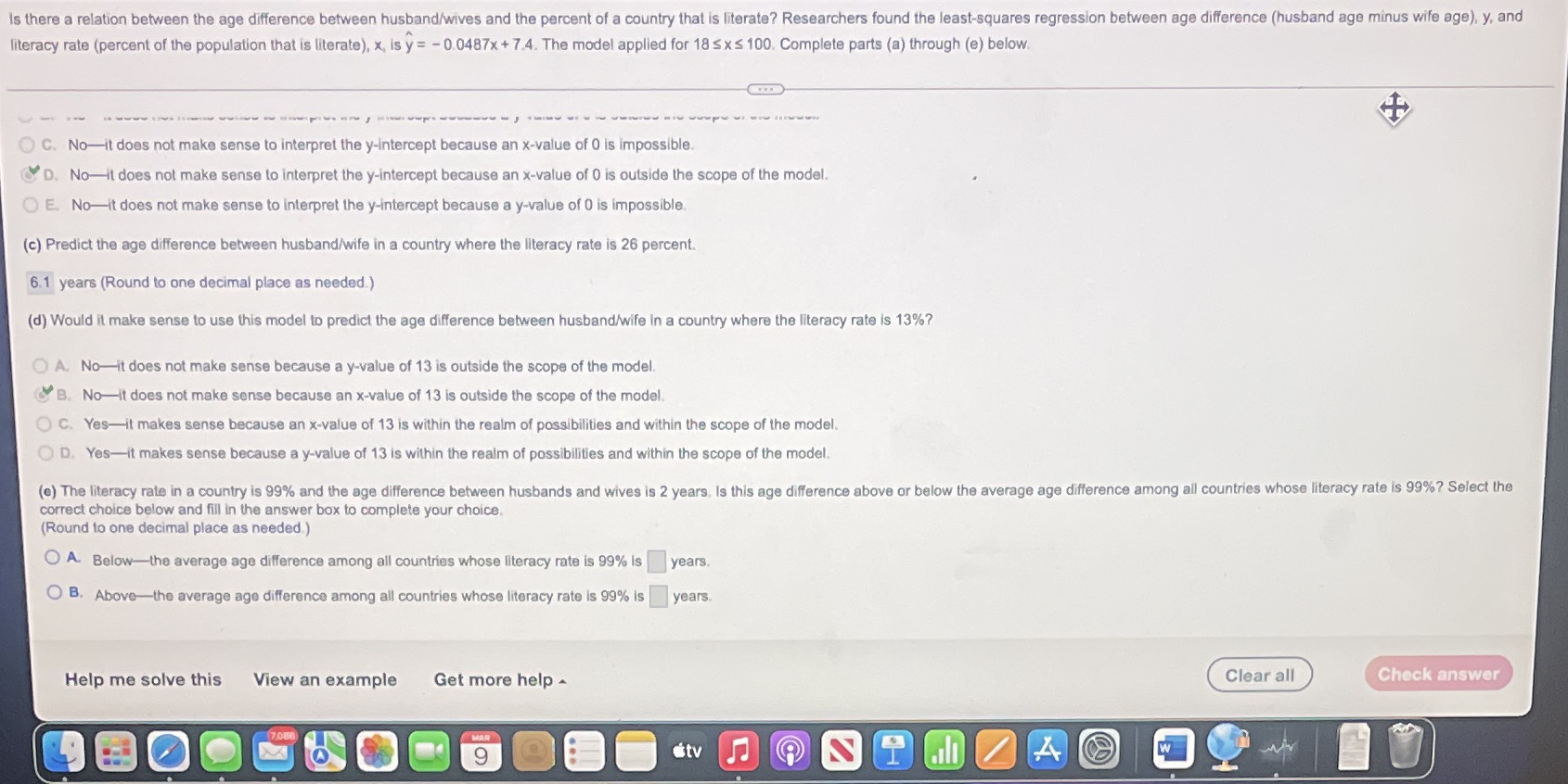  Need answer for e Is there a relation between the age