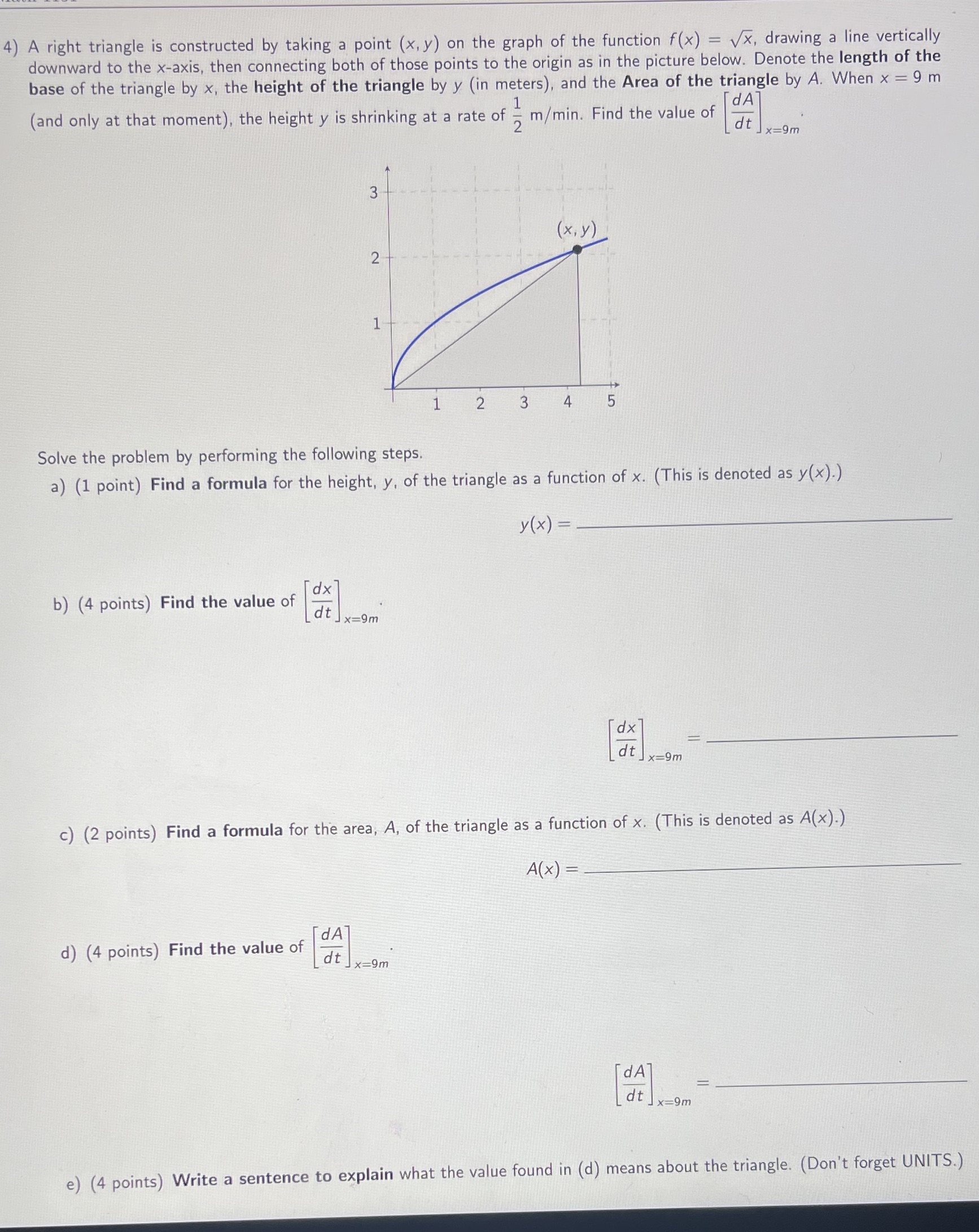 y) on the graph of the function f(x) = vx, drawing a