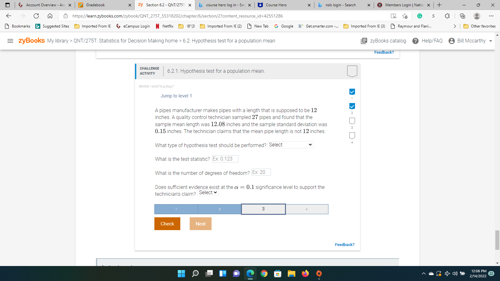 & Account Overview - Acc X Gradebook X zy Section 6.2