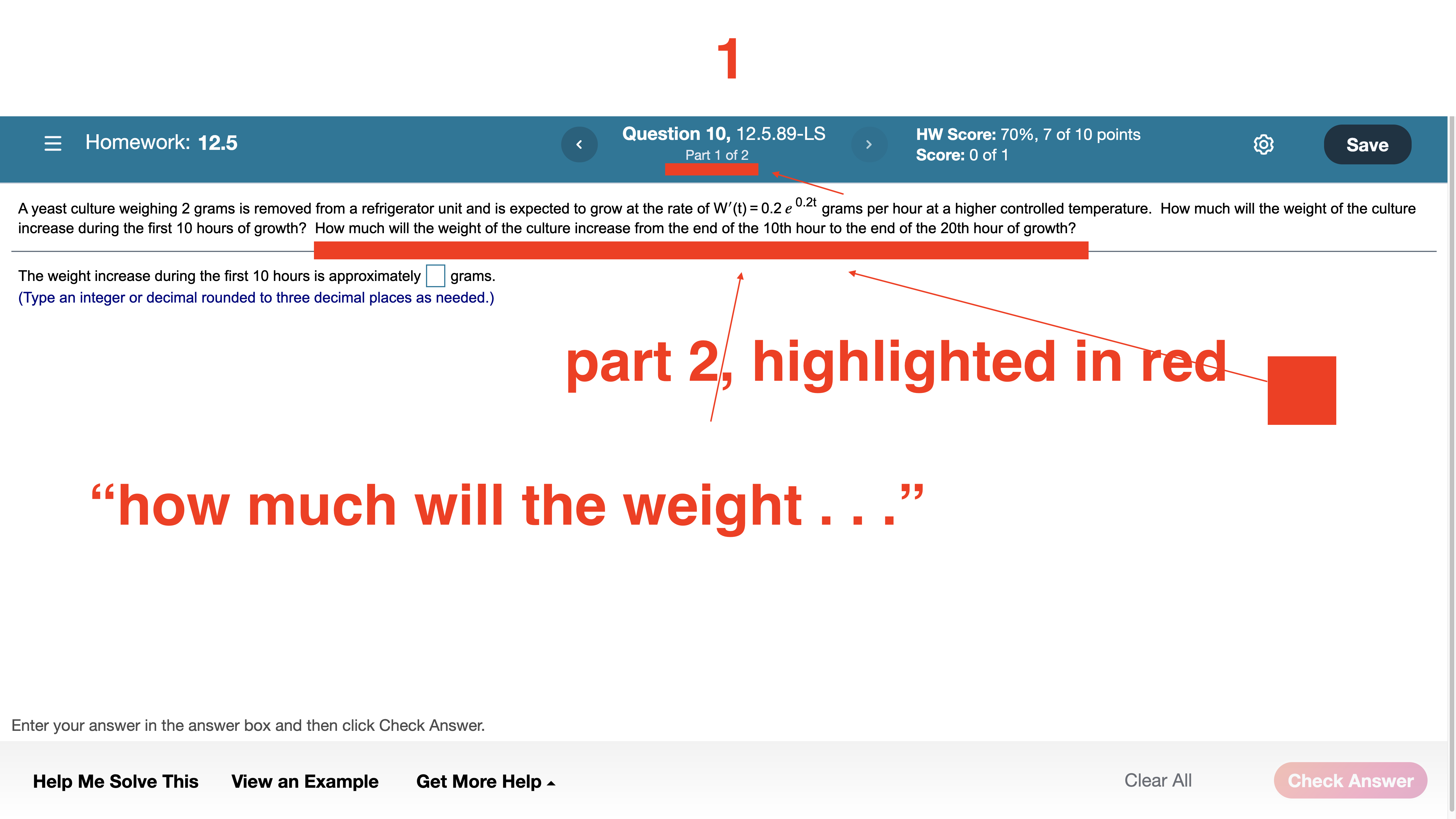 HW Score: 70%, 7 of 10 points Part1 of 2 ' Score: