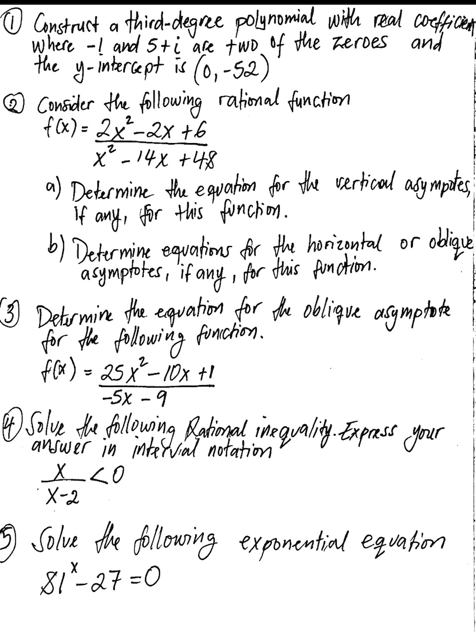 and S ti are two of the zeroes and the y-intercept is