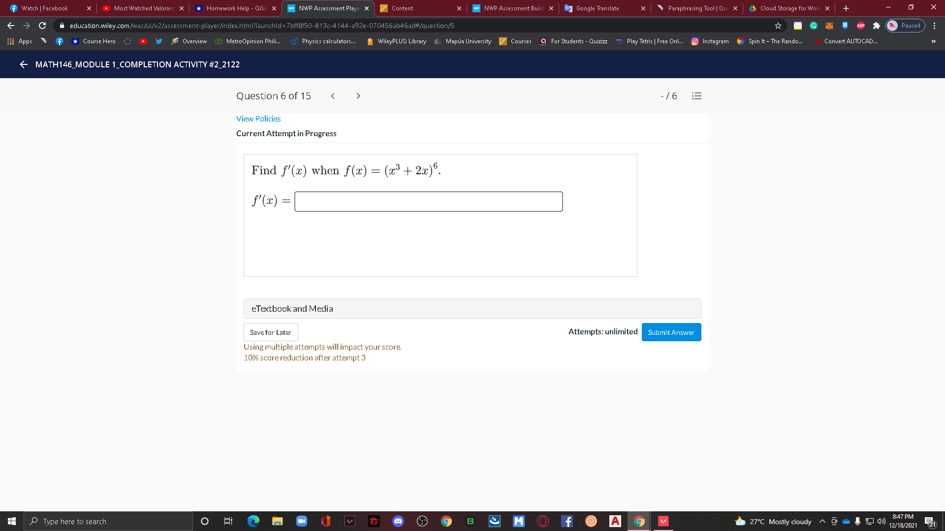 WileyPLUS: Library 32 Mapua University |Courses @ For Students - Quizizz "