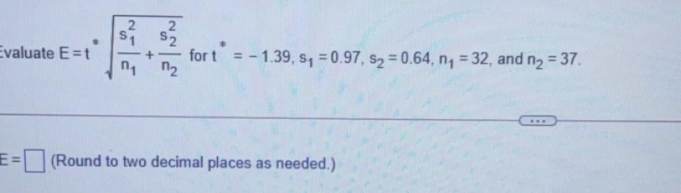 S NN Evaluate E =t n for t = - 1.39,