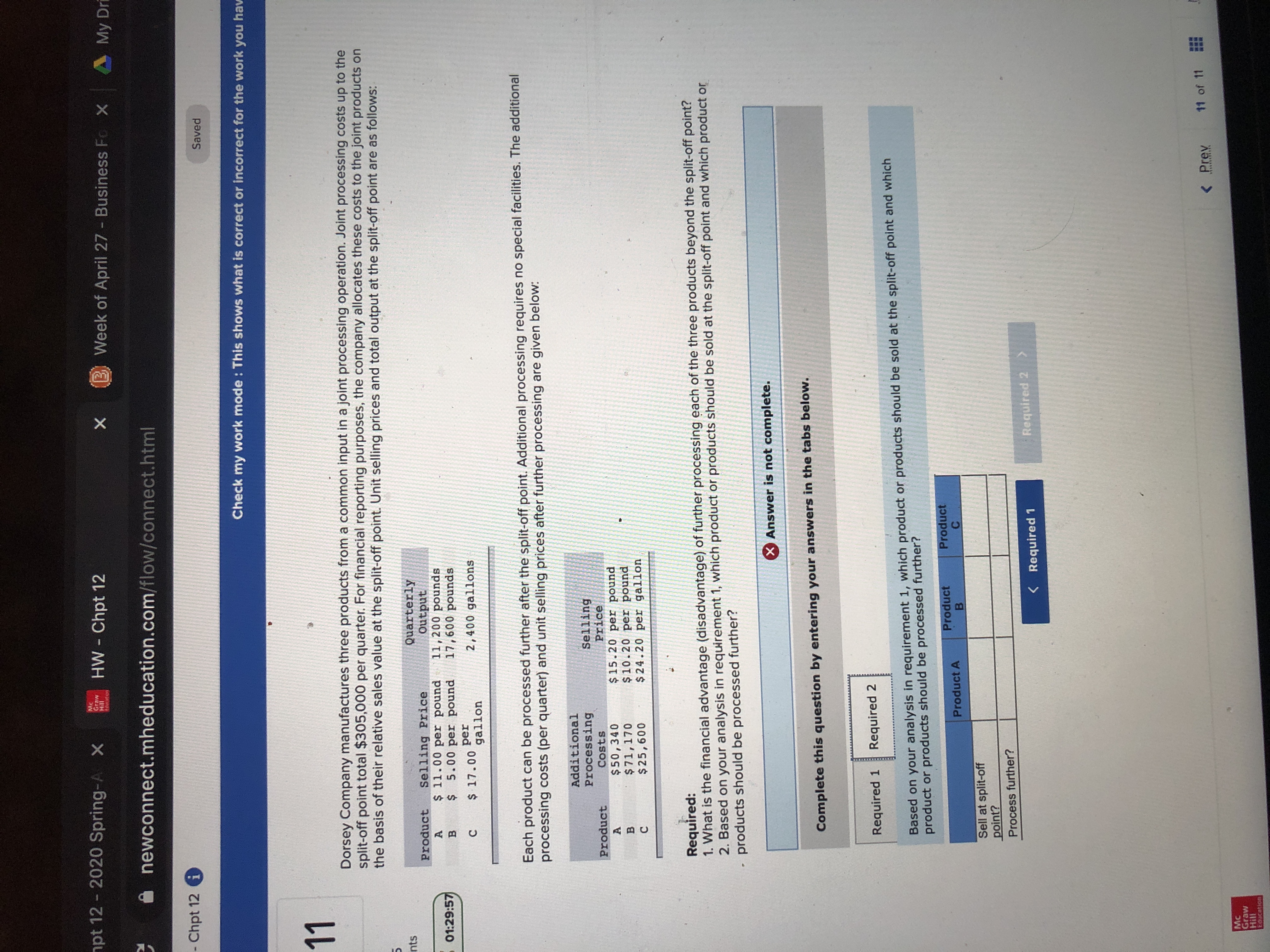 X HW - Chpt 12 X Week of April 27 - Business