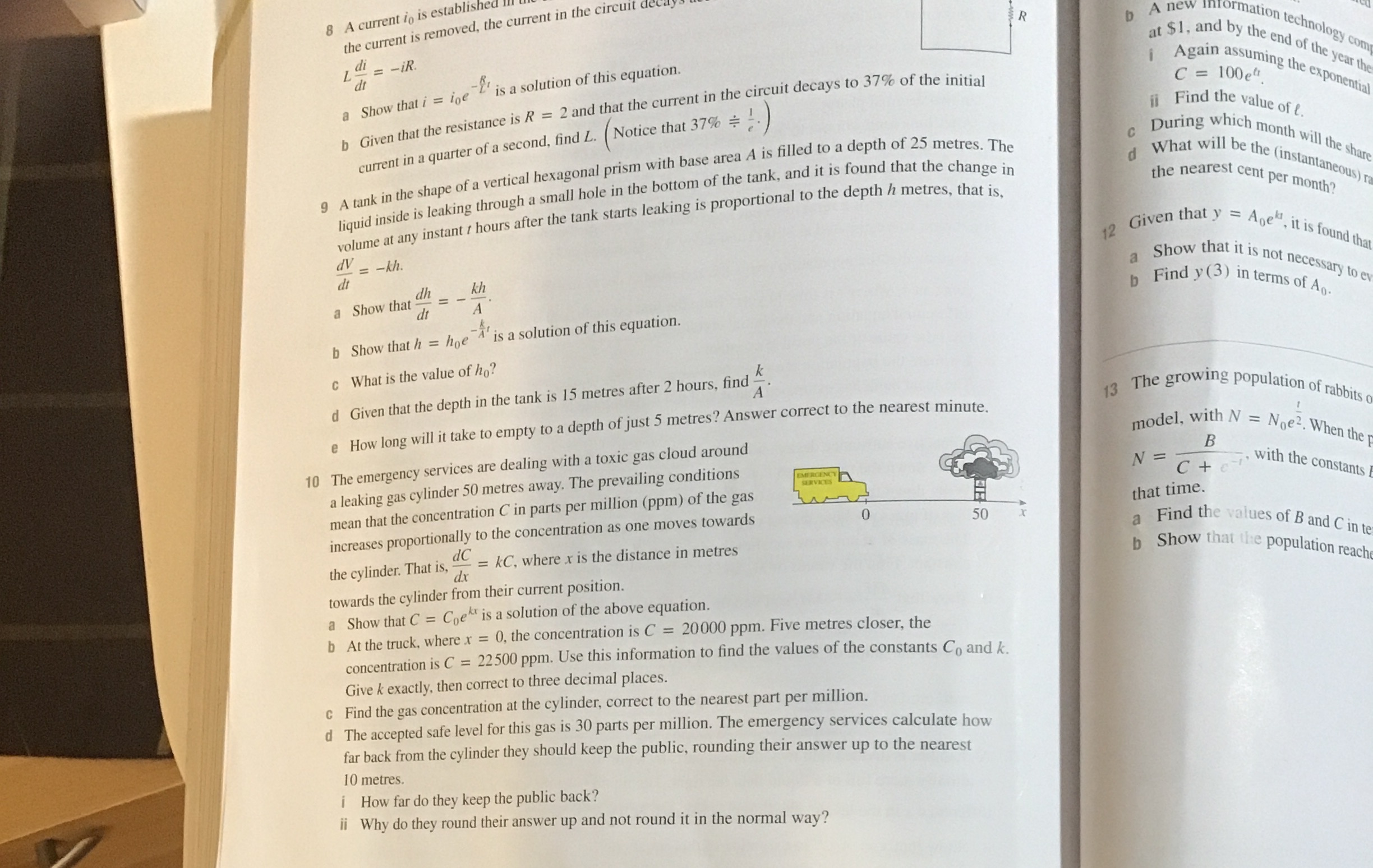  Need help with just question 10d 8 A current io is