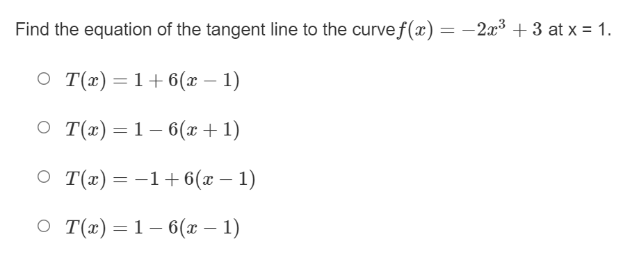 equation of the tangent line to the curvef(:1:) : m2 3:1: at