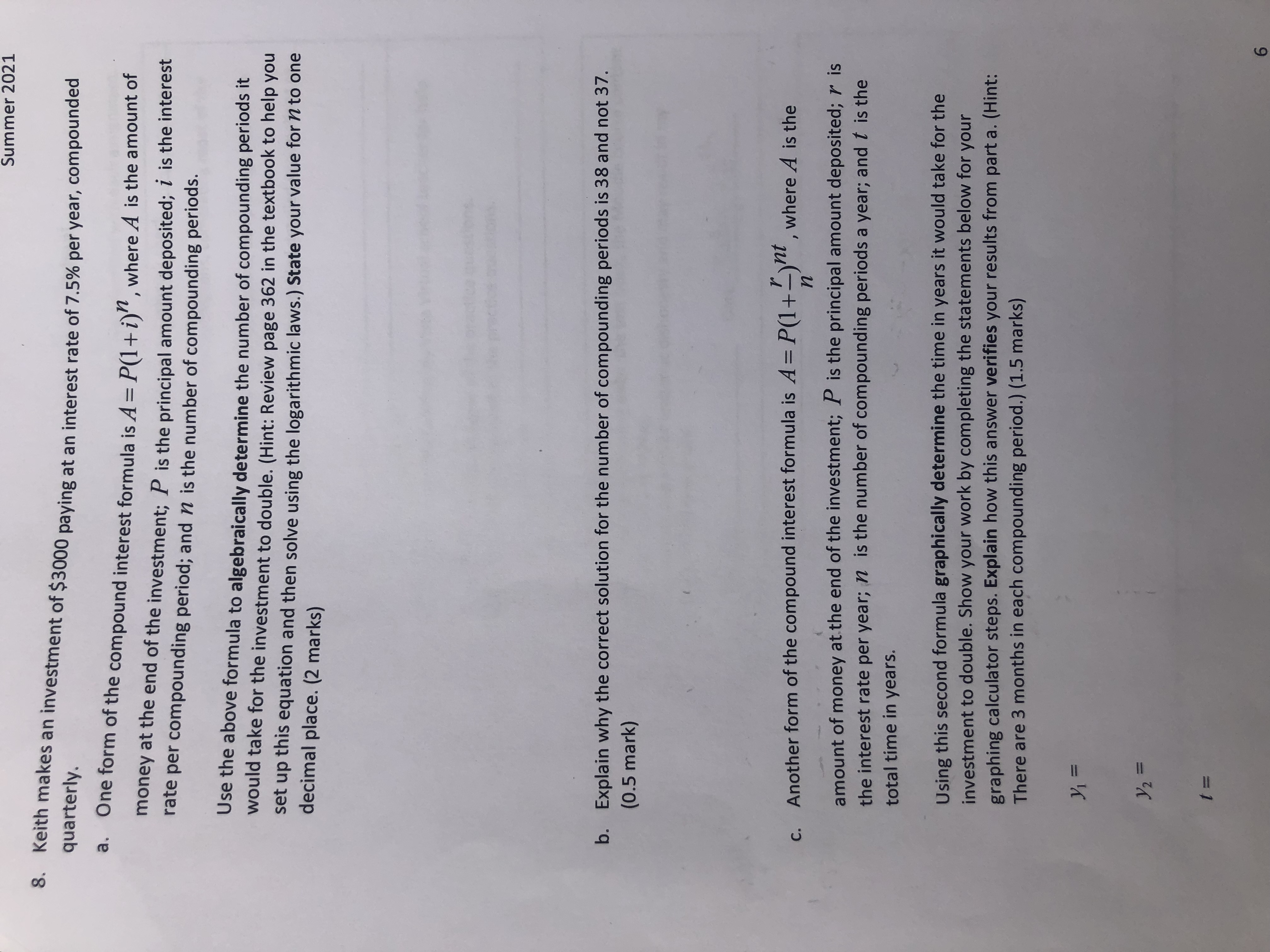 process of completing this question. Thank you ?? Summer 2021 quarterly. 8.