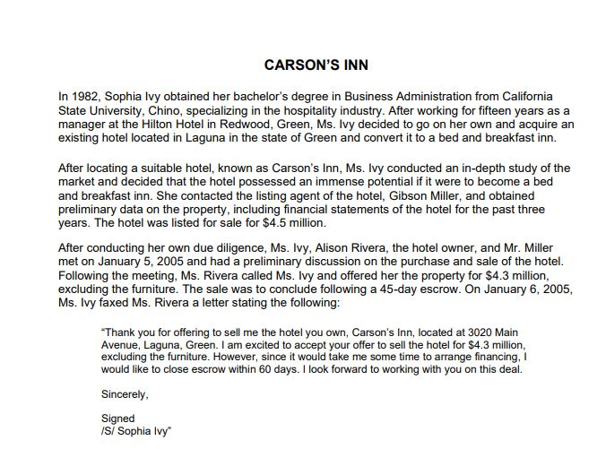 a manager at the Hilton Hotel in Redwood, Green, Ms. Ivy decided