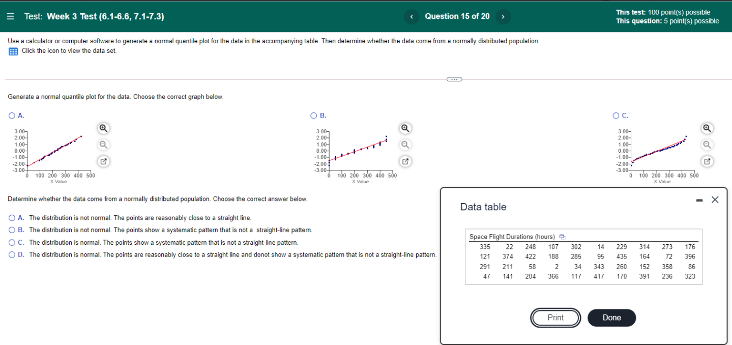 to three decimal places as needed.) This test: 100 point(s) possible Question
