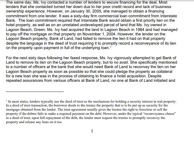 to go on her own and acquire an existing hotel located in