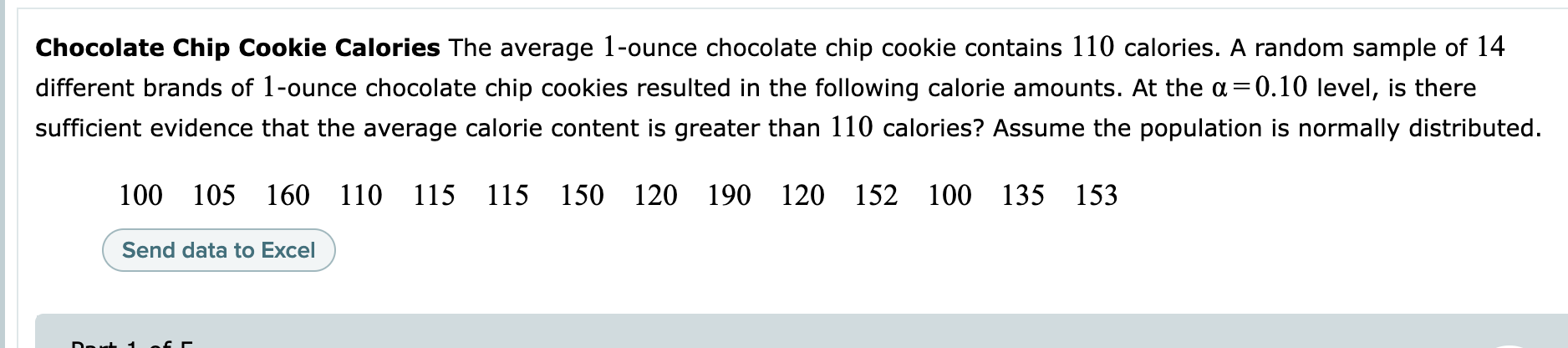 At the a=0.10 level, is there sufficient evidence that the average calorie