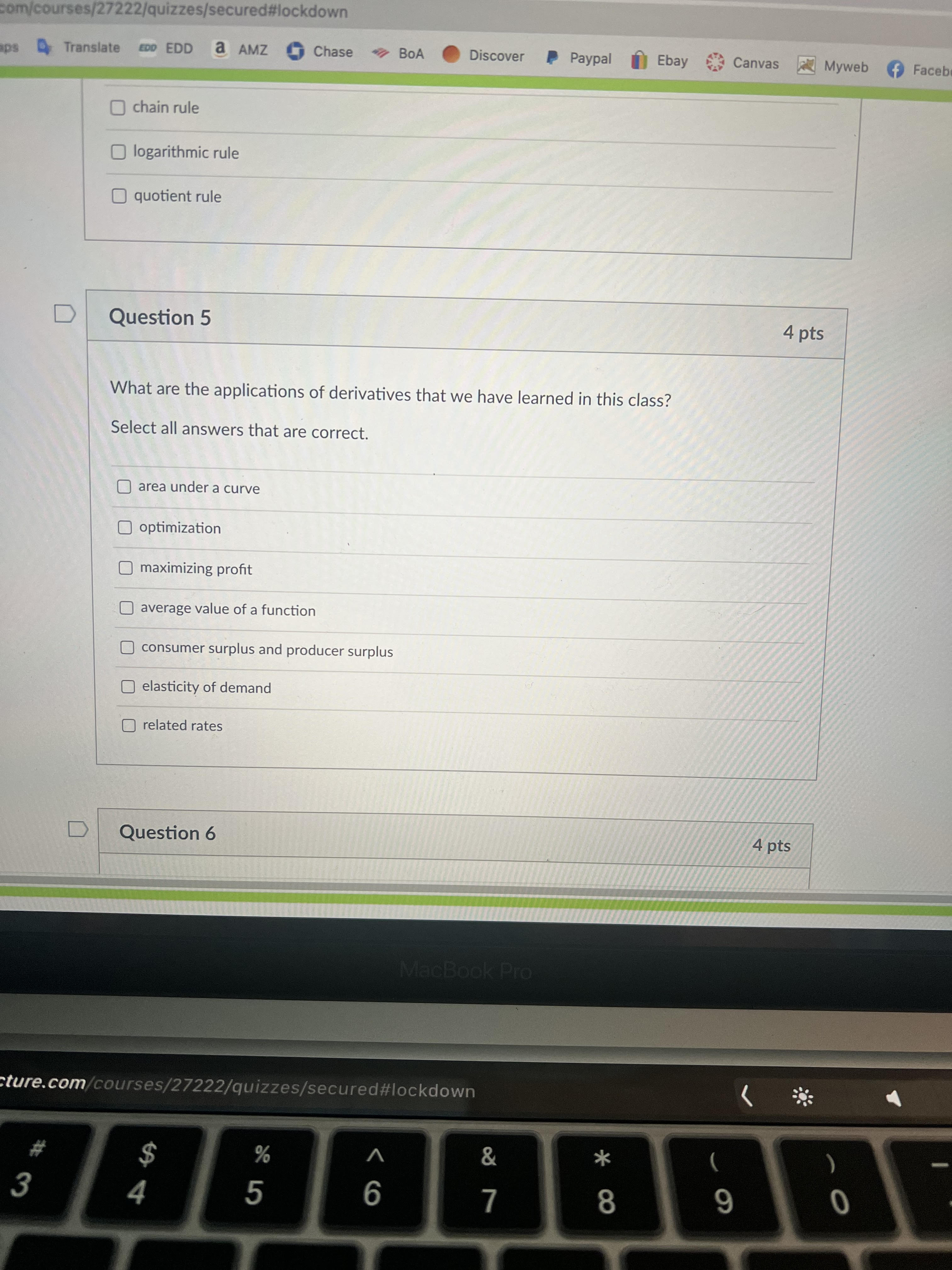 class? Select all answers that are correct. [1 area ,under a curve