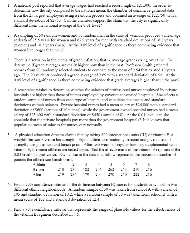 city compared to the national mean, the chamber of commerce gathered data