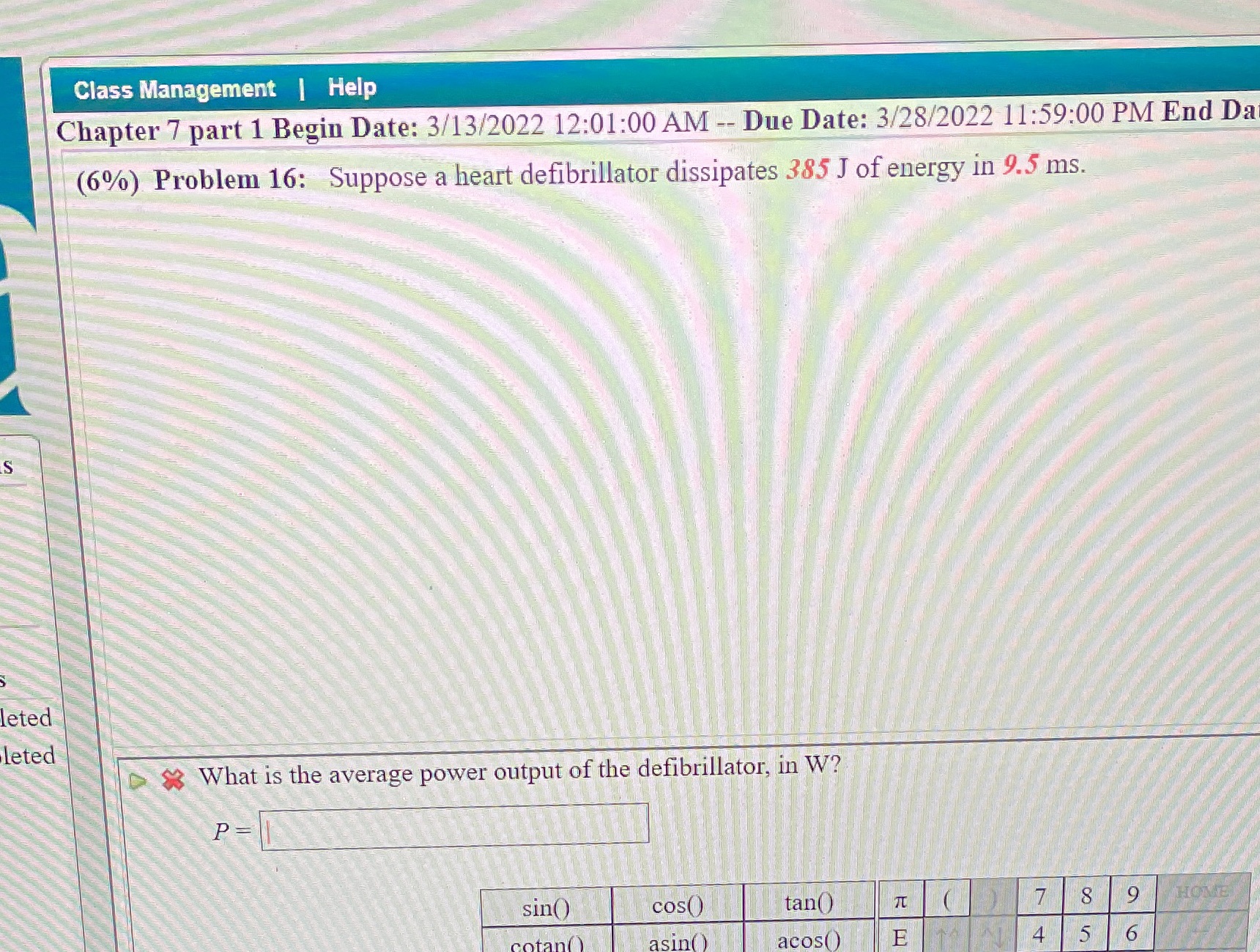 Class Management | Help Chapter 7 part 1 Begin Date: 3/13/2022