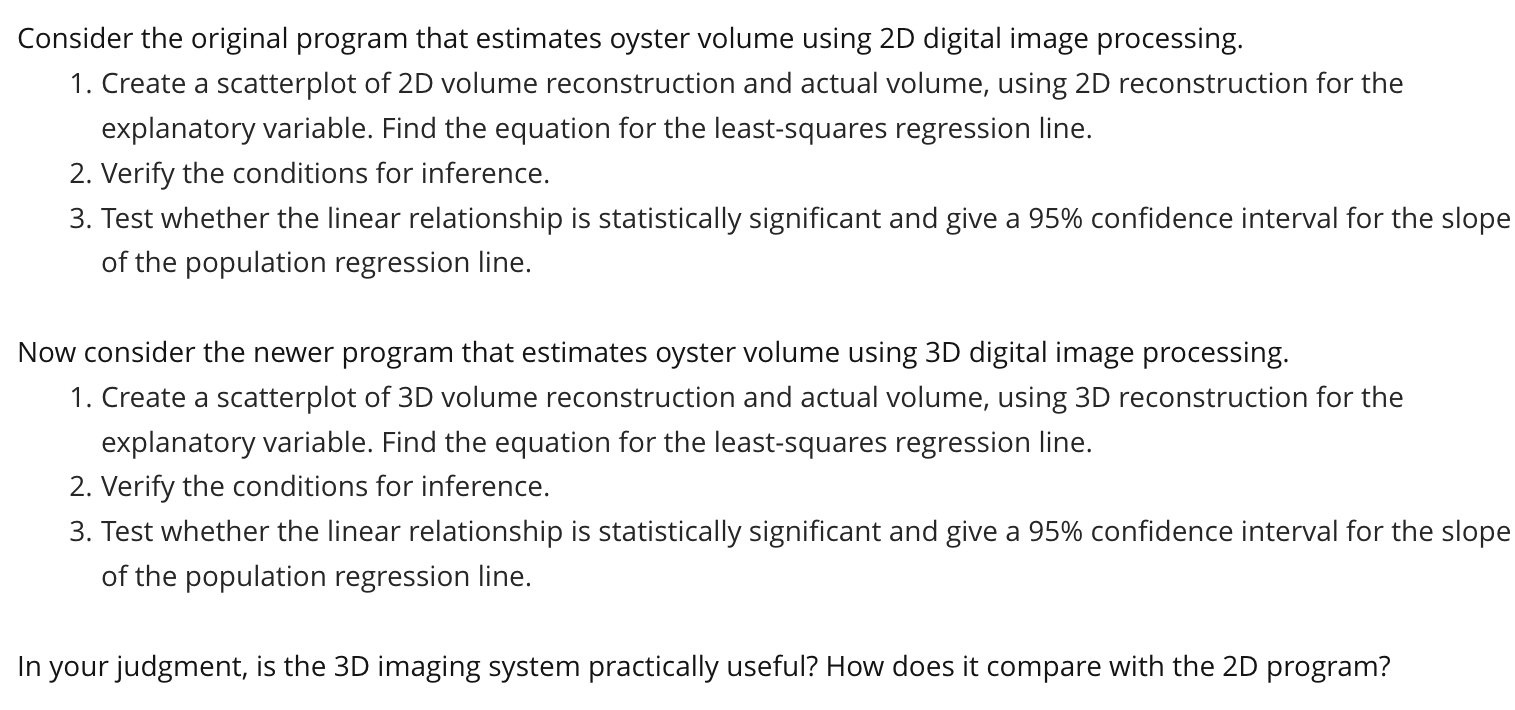 image processing. 1. Create a scatterplot of 2D volume reconstruction and actual