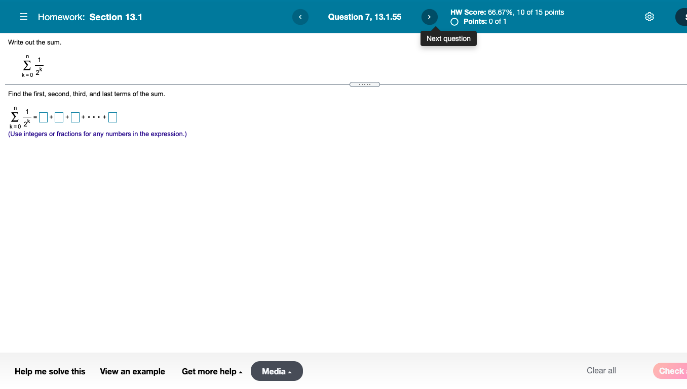 Part 1 of 5 O Points: 0 of 1 A sequence is