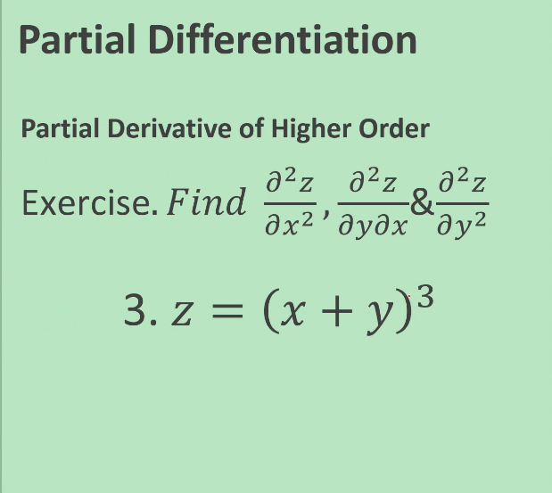 Ox ay 1. z = xlny + ylnxPartial Differentiation az Oz Exercise,