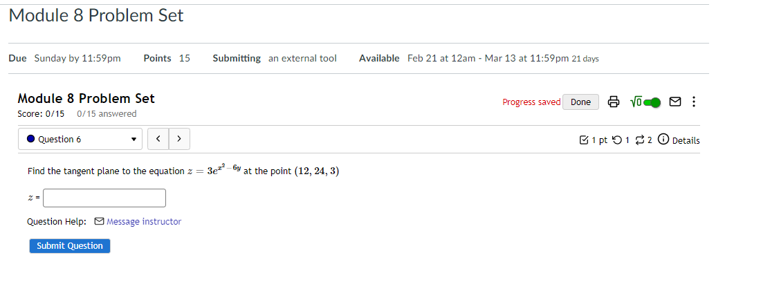 an external tool Available Feb 21 at 12am - Mar 13 at