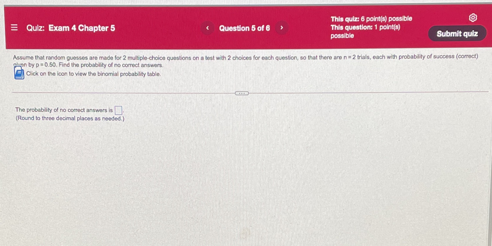 quiz: 6 point(s) possible This question: 1 point(s) possible Submit quiz Assume