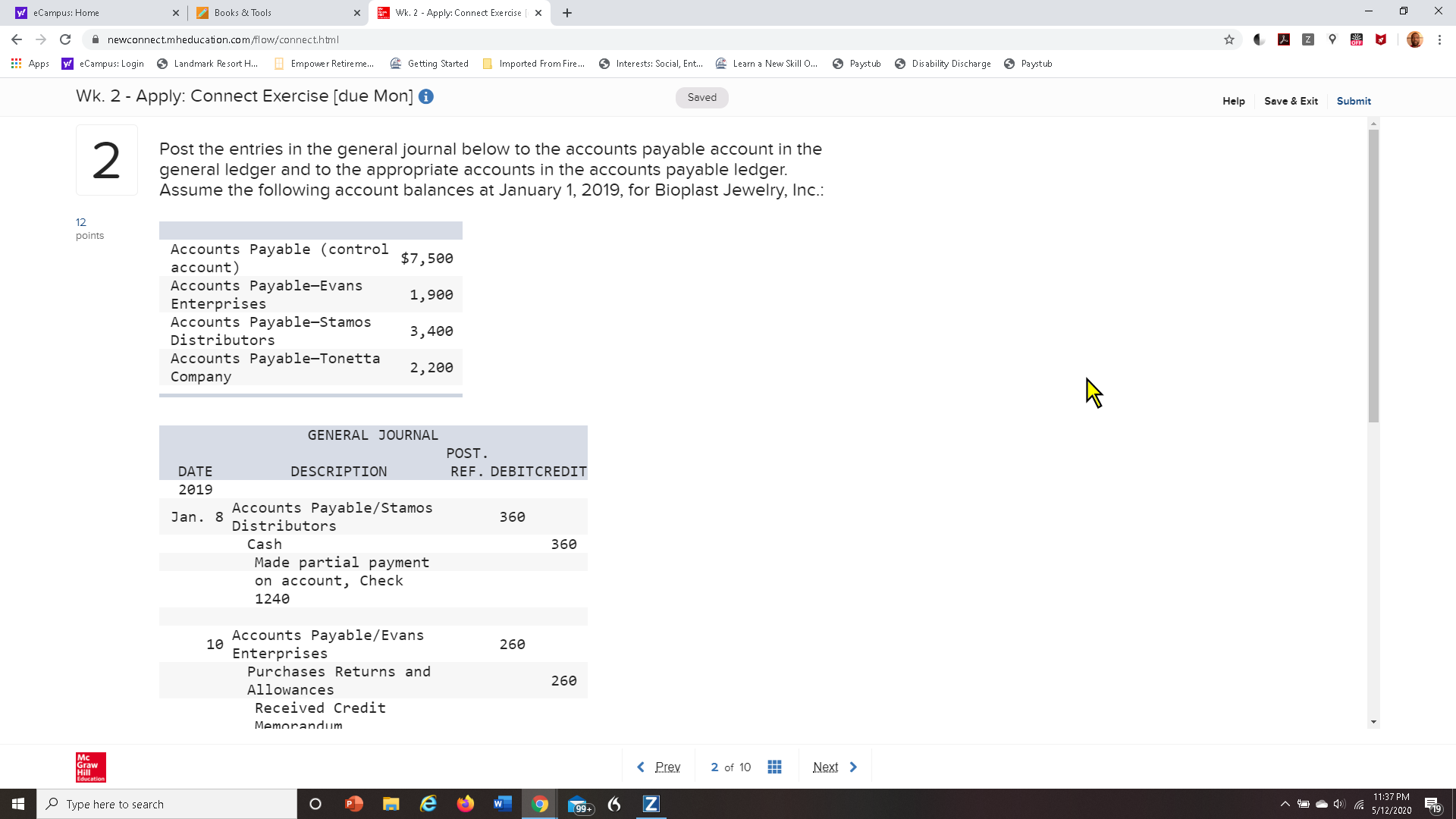 & Tools x Wk. 2 - Apply: Connect Exercise [ X +