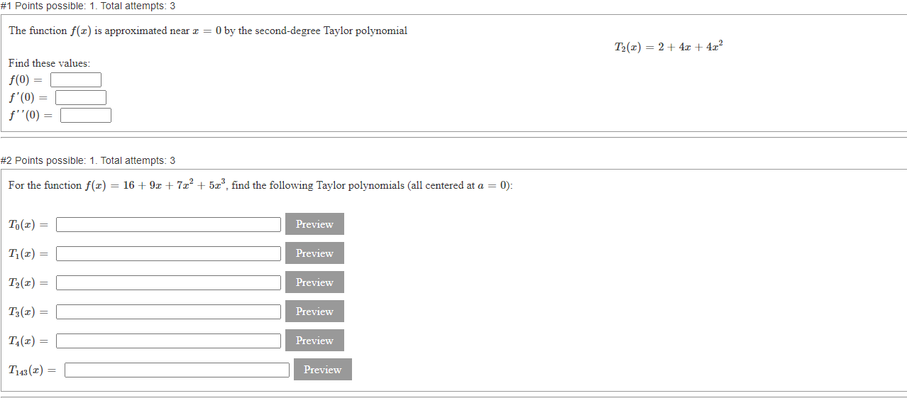3 The function f(x) is approximated near x = 0 by the