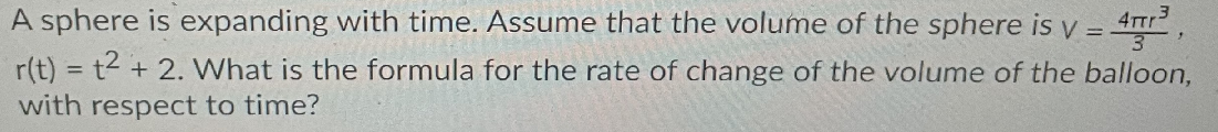 the area of the square?sphere is expanding with time. Assume that the