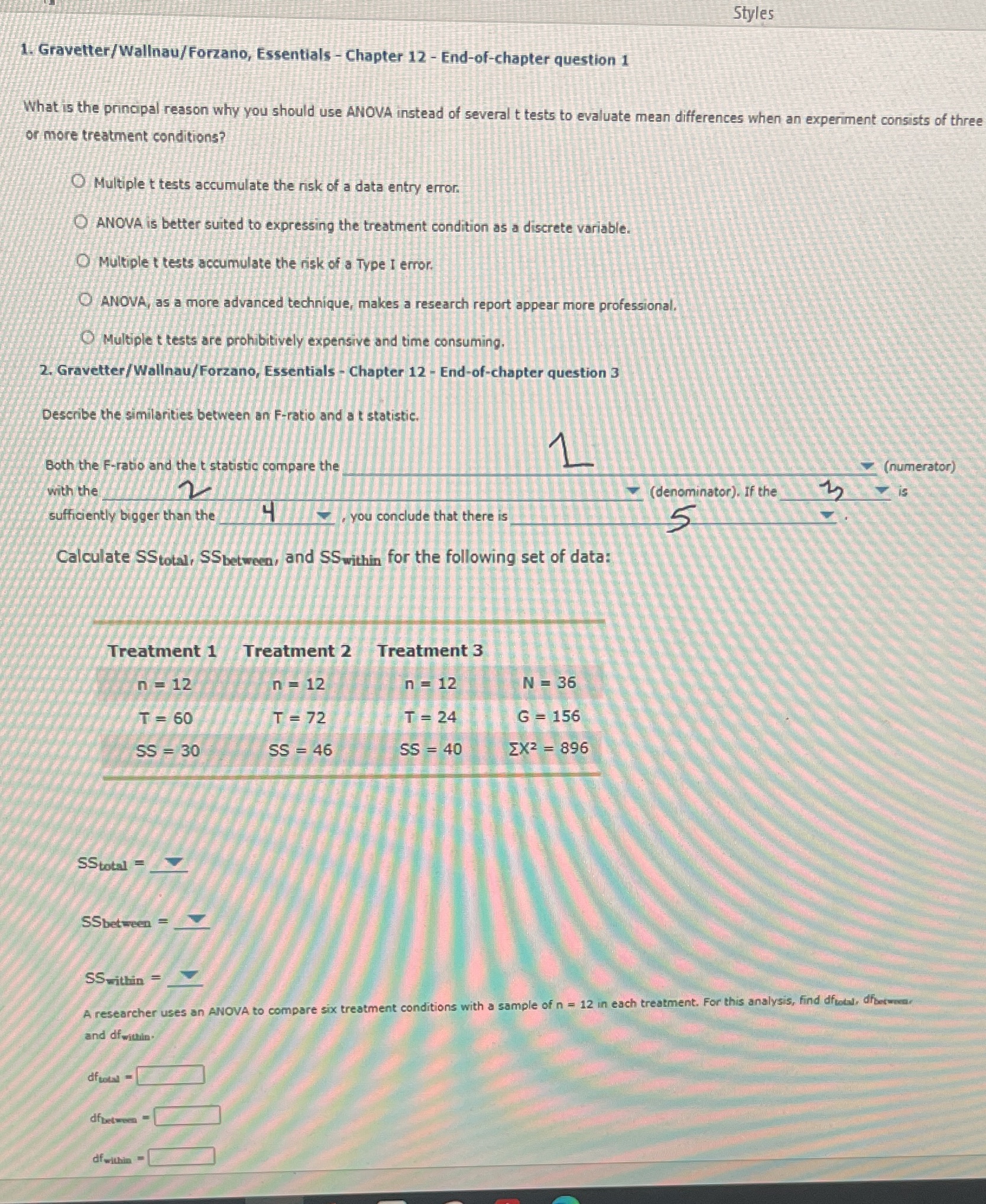 (Ch12-EOC-Q1&2) please answer all questions in image. Answer options for question