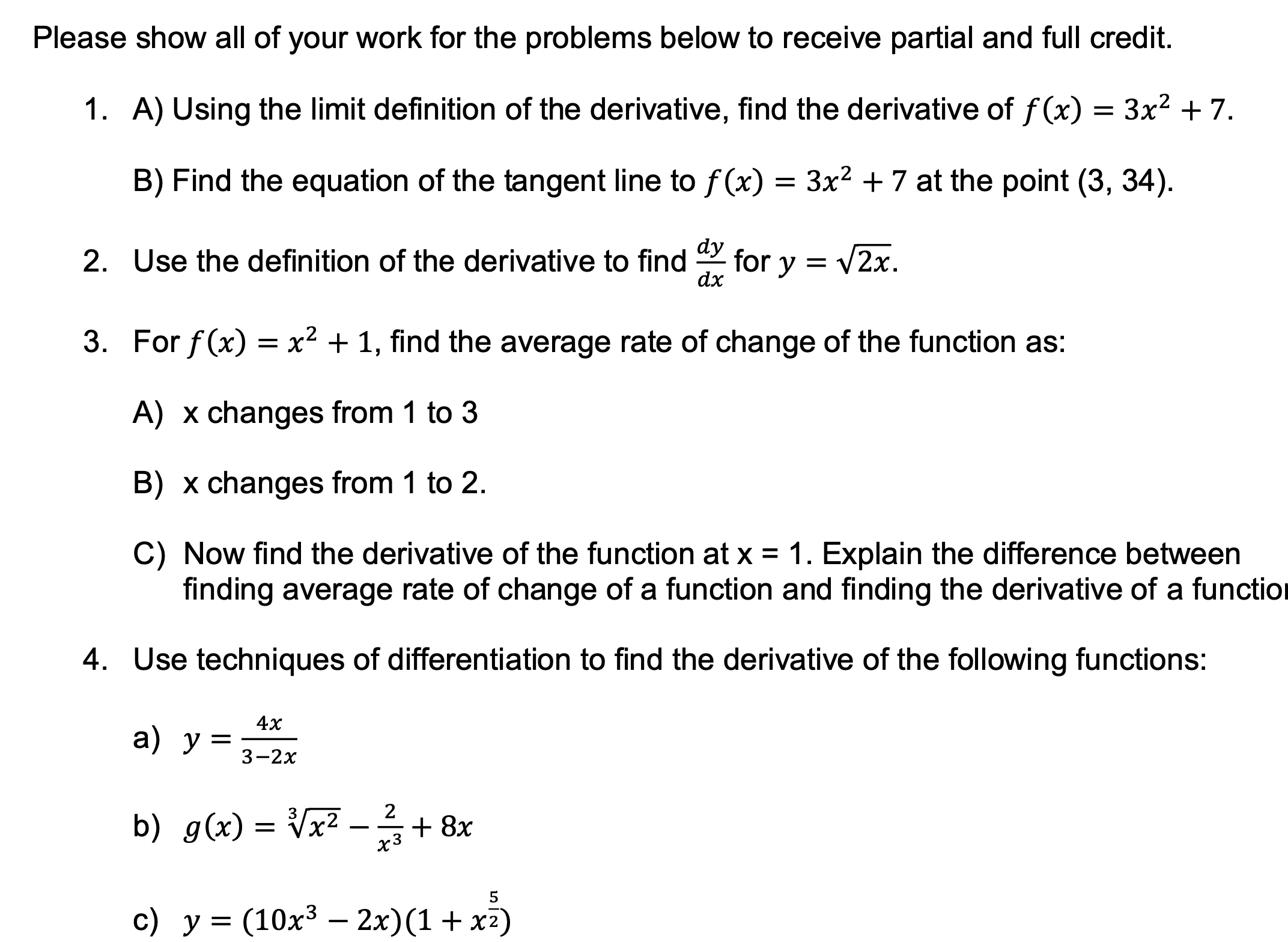 + 7 at the point (3, 34). 2. Use the definition of