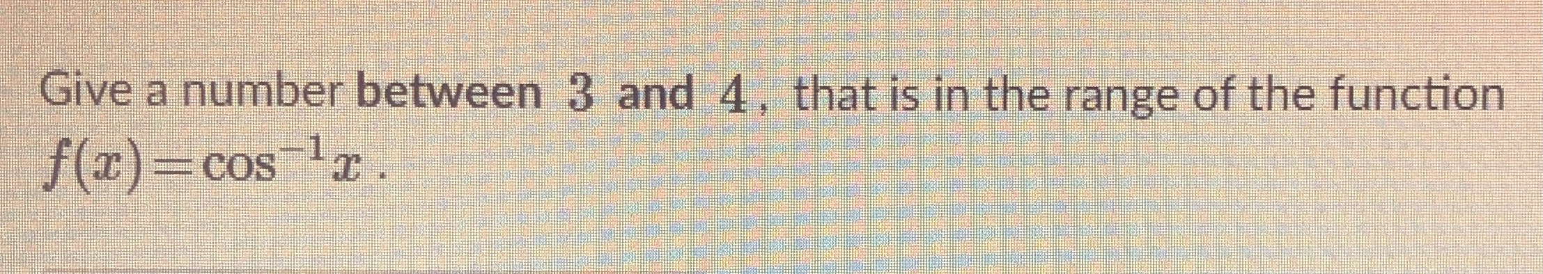 the range of the function f(x) = COS