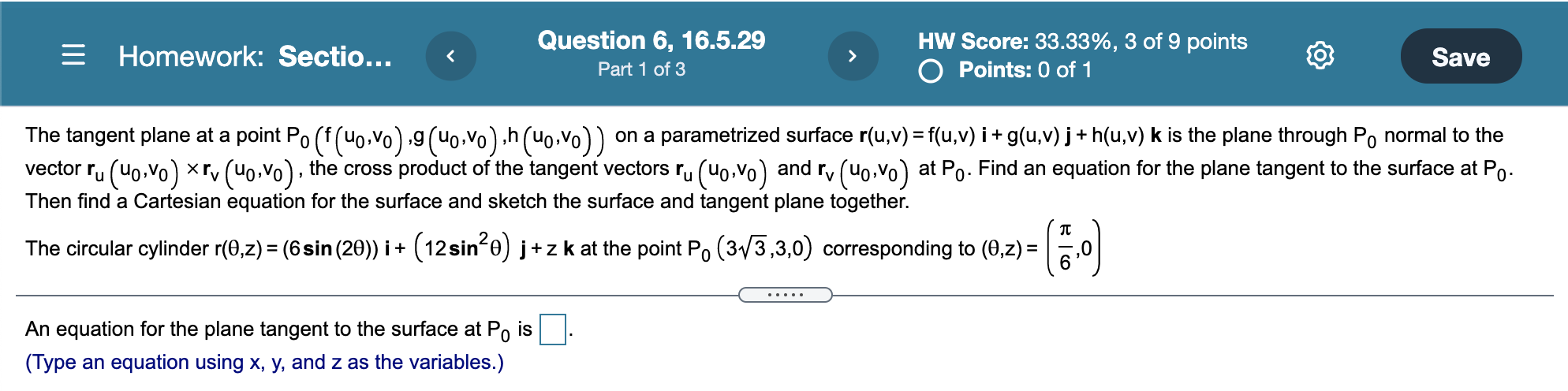 The tangent plane at a point Po (f (Uo.Vo) ,9 (Up. Vo