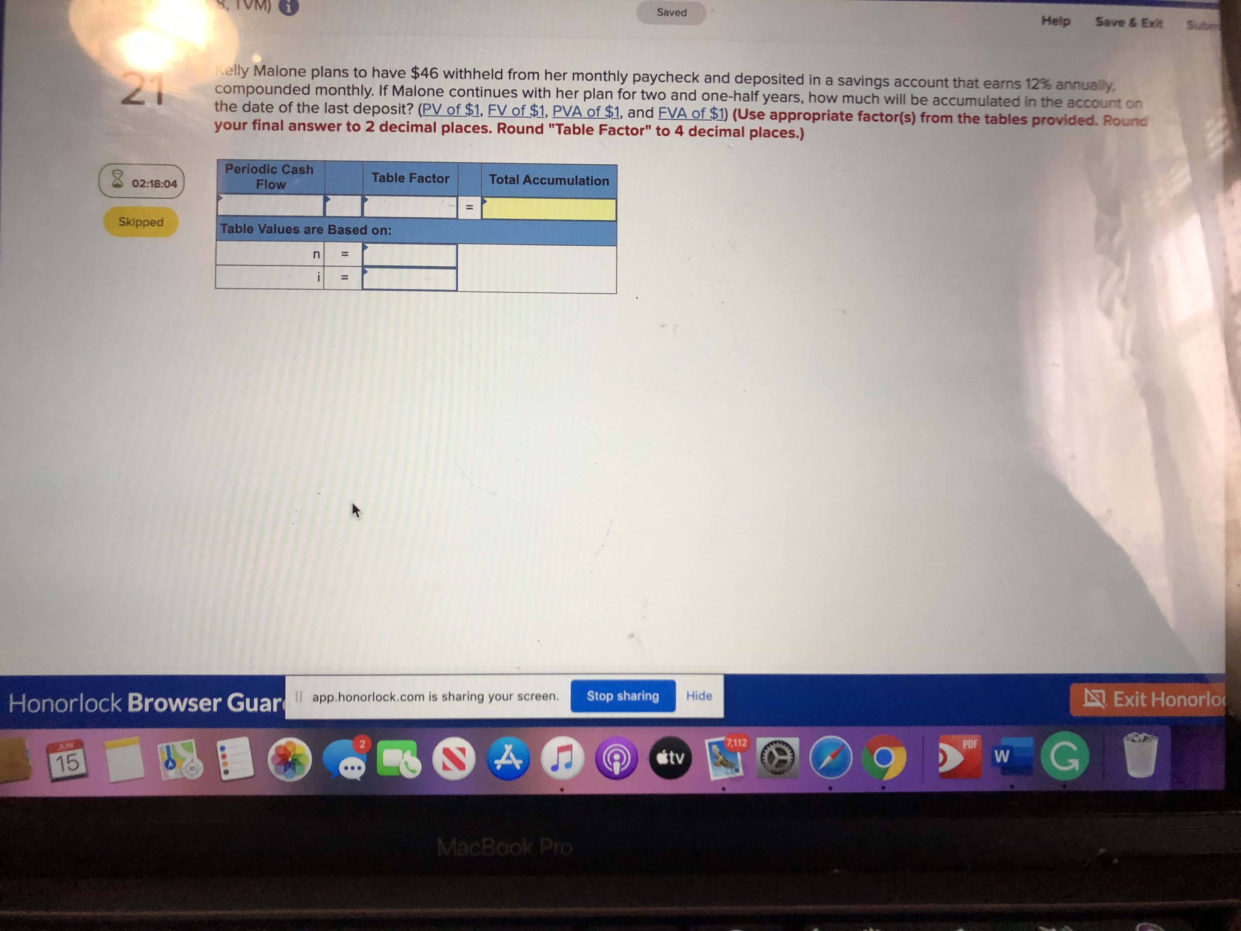 EVA of $1) (Use appropriate factor(s) from the tables provided. Round "Table