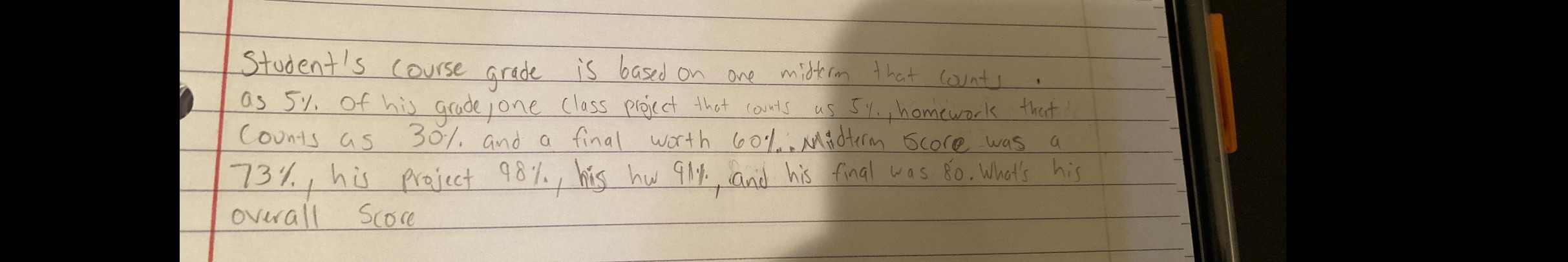 51, of his grade, one class project that counts us Jy, homework