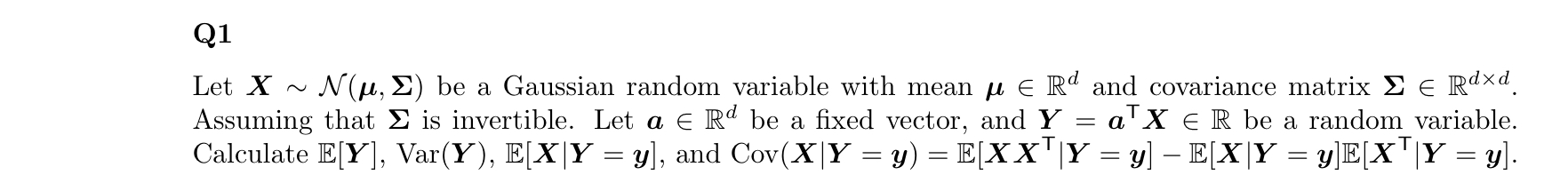 with mean / E Rd and covariance matrix E E Rdxd Assuming