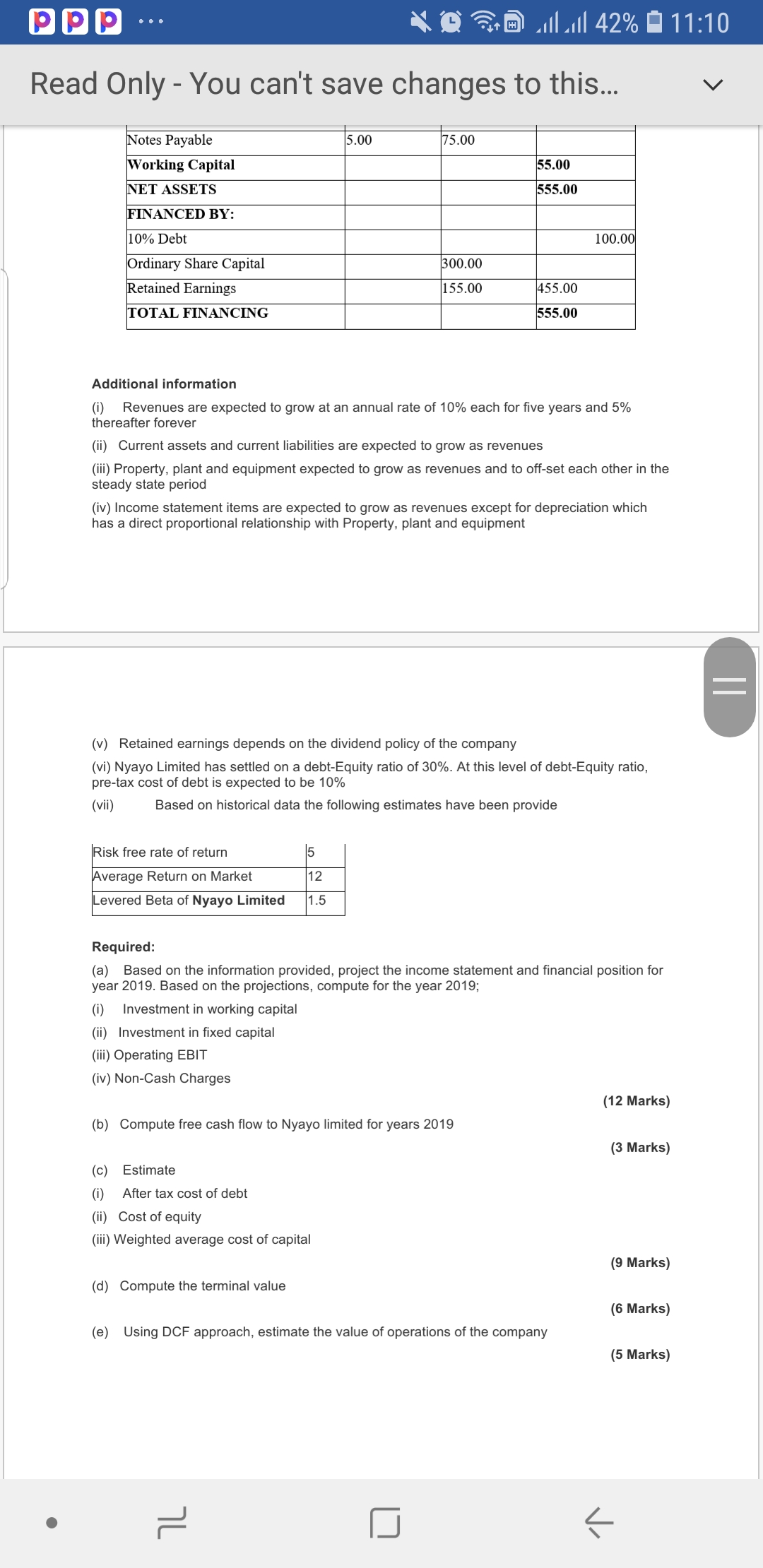 42% 11:10 Read Only - You can't save changes to this... V