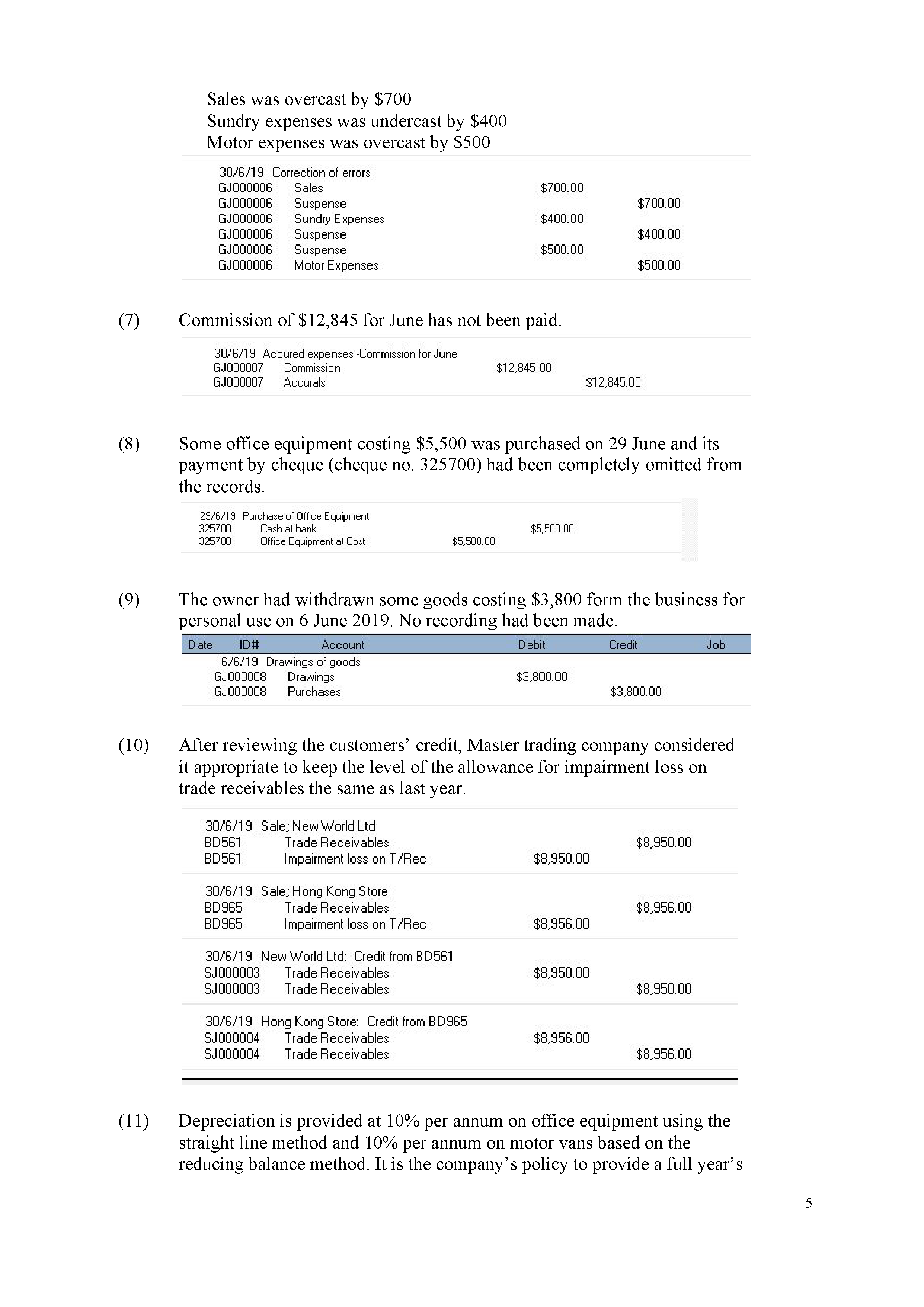 and its net realizable value was valued at $69,880. 30/6/19 Ending Inventory
